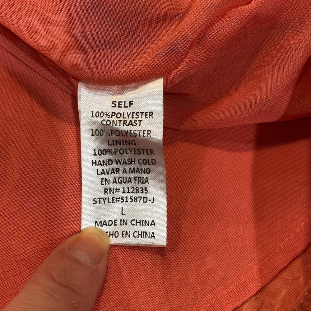 Altar'd State A line dress Large chiffon sleeves embossed print peach - Picture 8 of 12